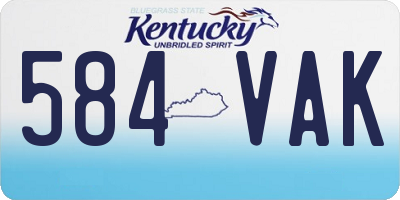 KY license plate 584VAK