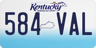 KY license plate 584VAL