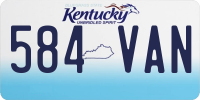 KY license plate 584VAN