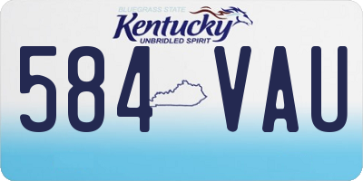 KY license plate 584VAU