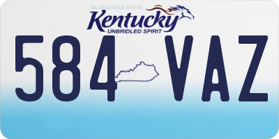 KY license plate 584VAZ