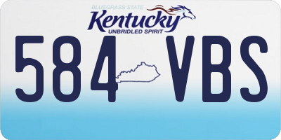 KY license plate 584VBS