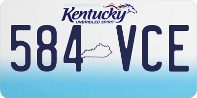 KY license plate 584VCE