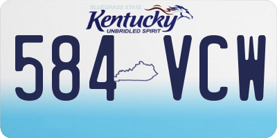 KY license plate 584VCW
