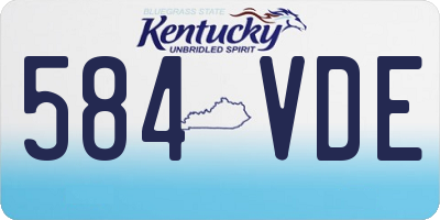 KY license plate 584VDE