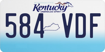 KY license plate 584VDF