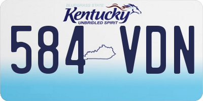 KY license plate 584VDN