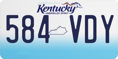 KY license plate 584VDY
