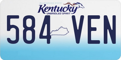 KY license plate 584VEN