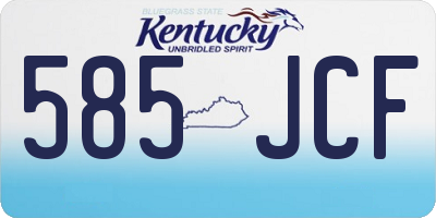 KY license plate 585JCF