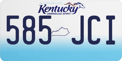 KY license plate 585JCI