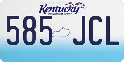 KY license plate 585JCL