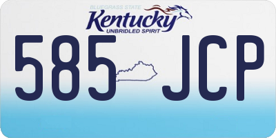 KY license plate 585JCP