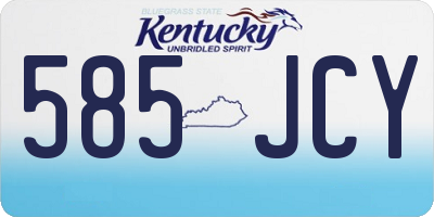 KY license plate 585JCY