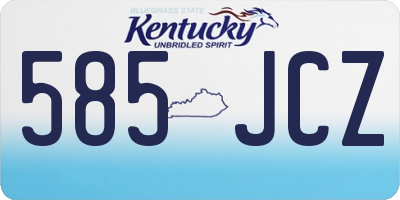 KY license plate 585JCZ
