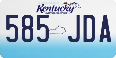 KY license plate 585JDA