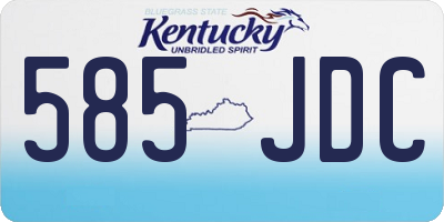 KY license plate 585JDC