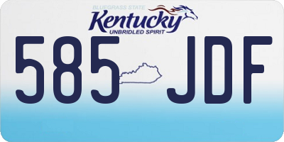 KY license plate 585JDF