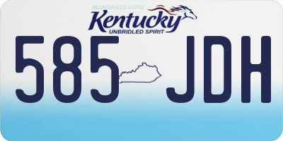 KY license plate 585JDH