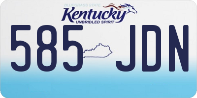 KY license plate 585JDN