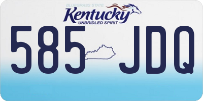 KY license plate 585JDQ