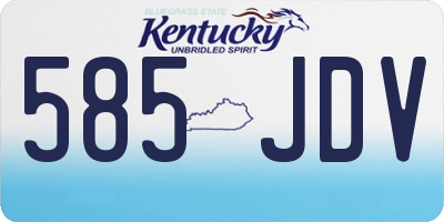 KY license plate 585JDV