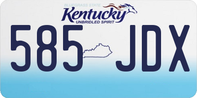 KY license plate 585JDX