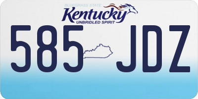 KY license plate 585JDZ