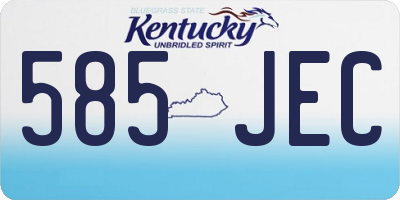 KY license plate 585JEC