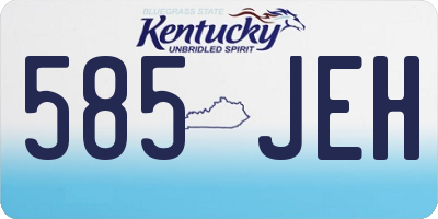 KY license plate 585JEH