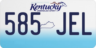KY license plate 585JEL