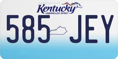 KY license plate 585JEY