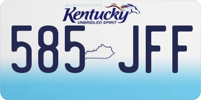 KY license plate 585JFF