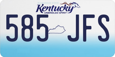 KY license plate 585JFS