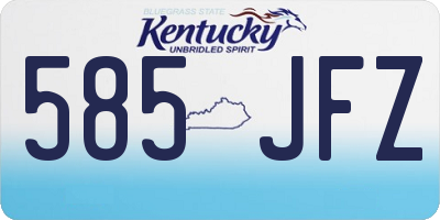 KY license plate 585JFZ