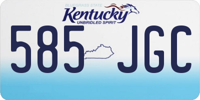 KY license plate 585JGC