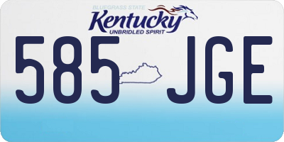 KY license plate 585JGE