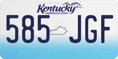 KY license plate 585JGF
