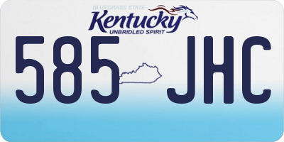KY license plate 585JHC