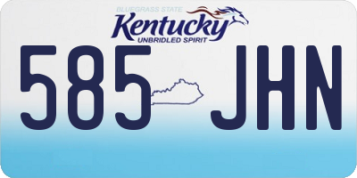 KY license plate 585JHN