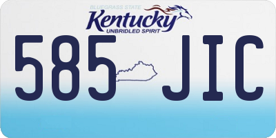 KY license plate 585JIC