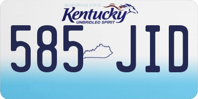 KY license plate 585JID