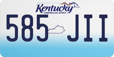 KY license plate 585JII