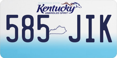 KY license plate 585JIK