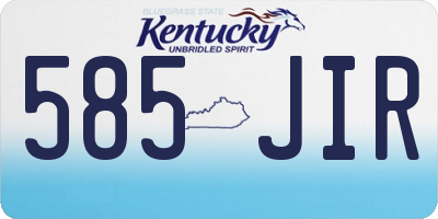 KY license plate 585JIR