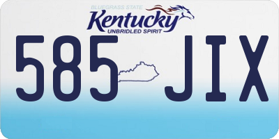 KY license plate 585JIX