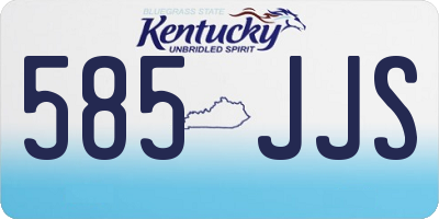 KY license plate 585JJS