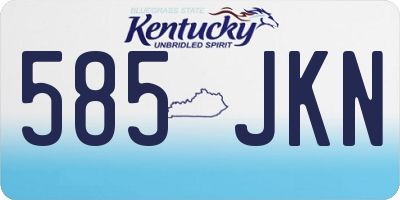 KY license plate 585JKN