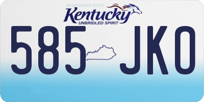 KY license plate 585JKO