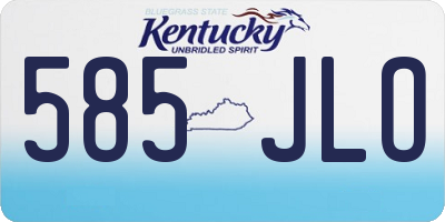 KY license plate 585JLO
